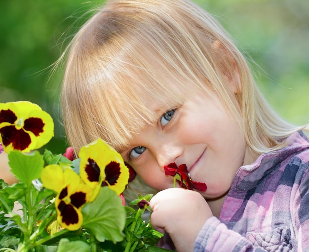 Mädchen mit Blumen