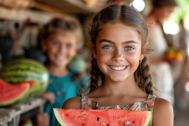 Mädchen mit Wassermelone