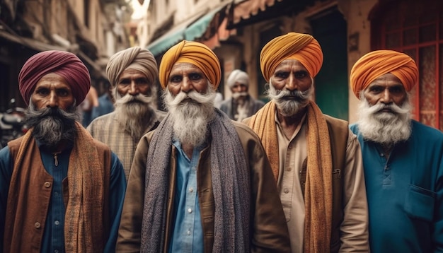 Männer auf einer Straße in Indien