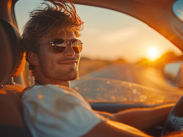 Männer fahren Autos und lachen laut