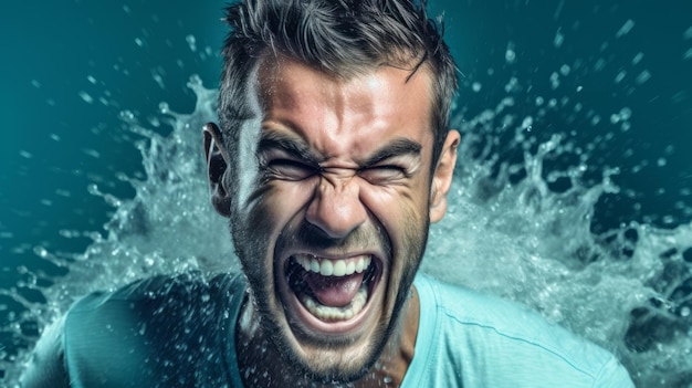 Foto männer mit wasserspritzer