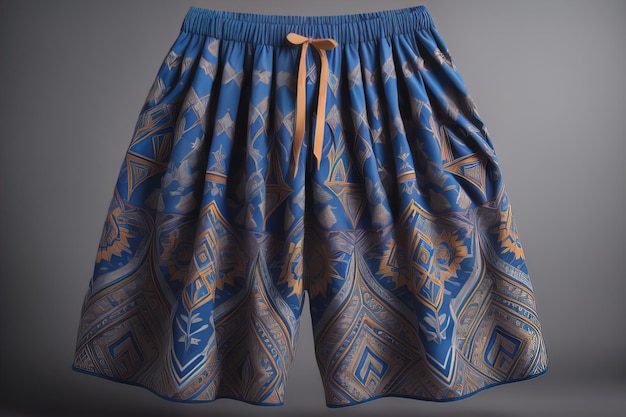 Männer-Shorts mit Muster auf einem farbigen Hintergrund Studio-Shooting ai generative