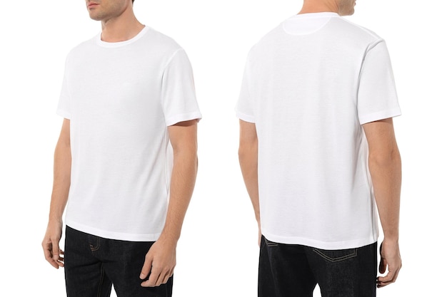 Männer-T-Shirt-Mockup auf dem Modell