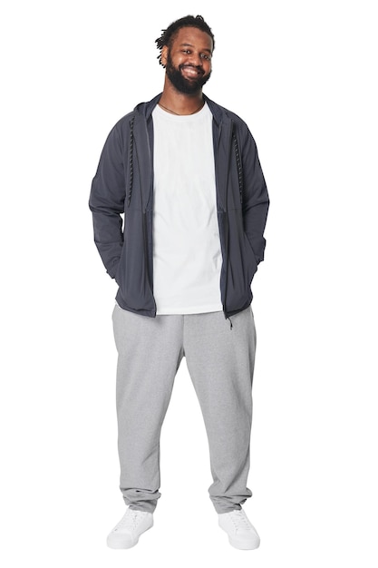 Männer-T-Shirt- und Jacke-Mockup png-Mode-Shoot im Studio