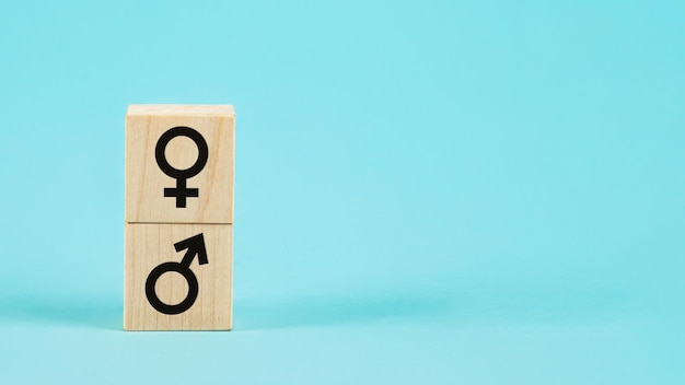 Männliche und weibliche Symbole Weibliche und männliche Zeichen Gender-Konzept