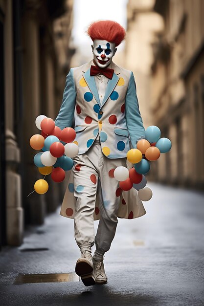 männlicher Clown auf der Straße