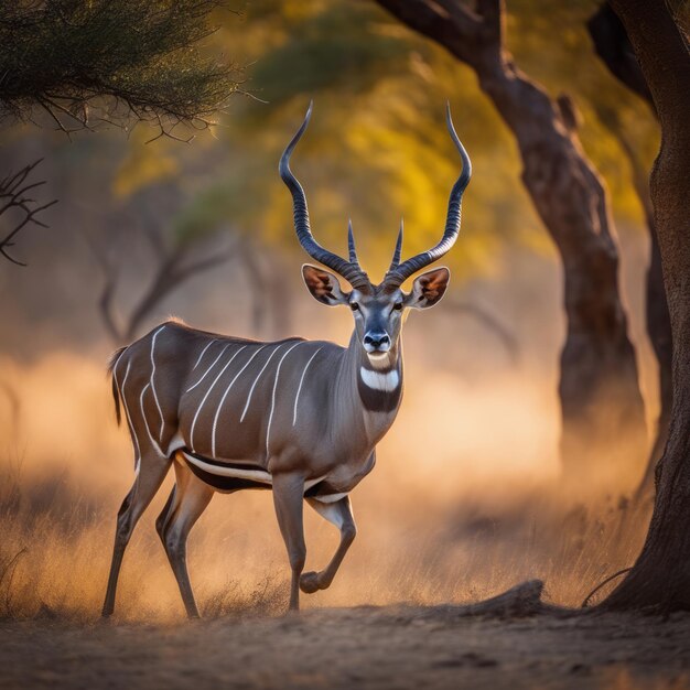 männlicher Impala im Kruger-Nationalpark Südafrika Spezies cercariae der Caracara-Familie von Vide