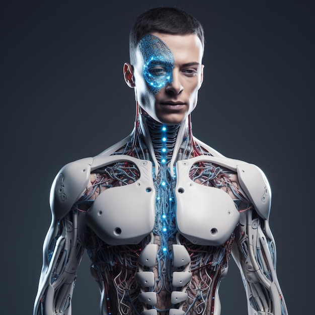 männlicher männlicher robot futuristische menschliche idee maschine