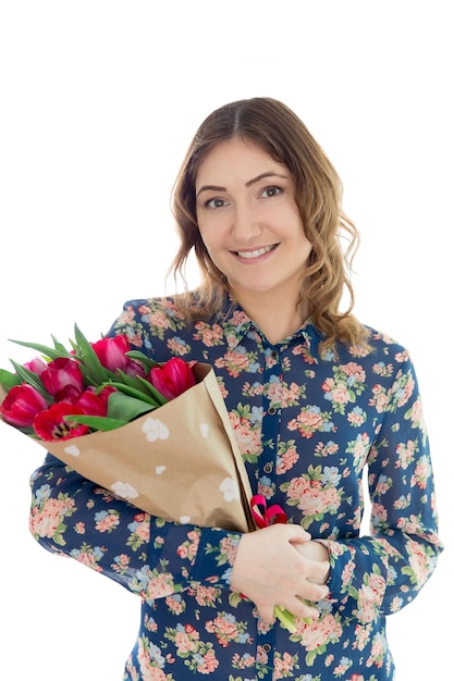 märz frauentag frau mit blumen