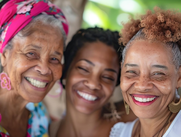 Foto mães e filhas caribenhas juntas para a celebração do dia da mãe