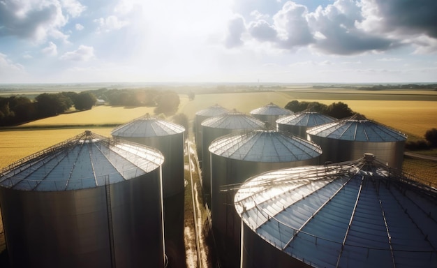 Foto maestría agraria en el almacenamiento de tanques y silos de piensos a granel