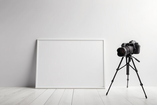 Maestría de fotografía Técnicas de cámara Mockup de señalización con espacio blanco en blanco para colocar su diseño