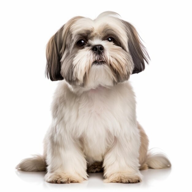 Foto maestría en el trabajo con pincel impresionante perro shih tzu en resolución de 8k