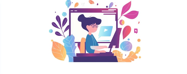 Foto un maestro inteligente emerge de la ilustración de la pantalla de la computadora