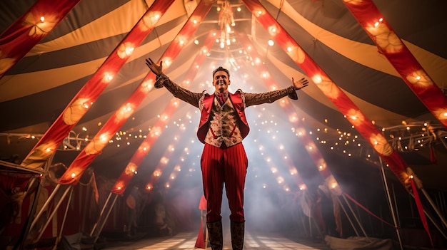 Foto el maestro de orquesta actuando en el circo