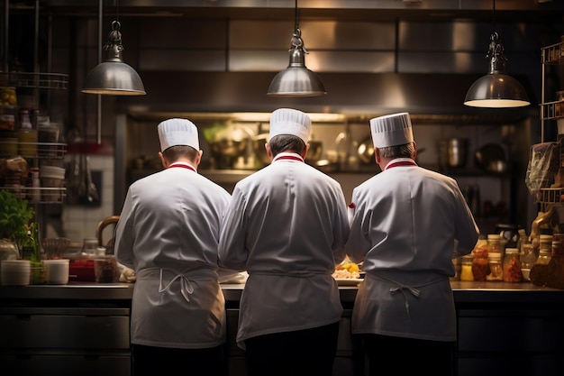 Maestros culinarios Chefs Cocinan en la cocina IA generativa