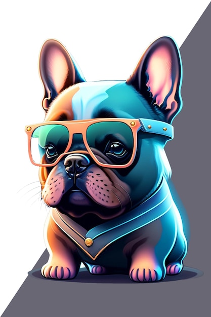 Mafia de desenhos animados bonito e adorável Bulldog francês