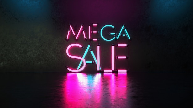 Maga Verkauf Neon Stil.