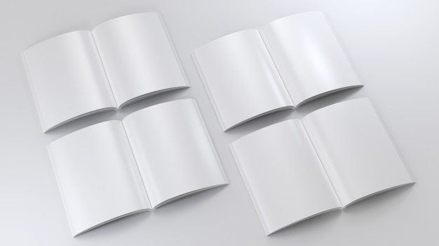 Foto magazin klar mockup set skizzenblock leere vorlage leeres papier notiz klares tagebuch modell