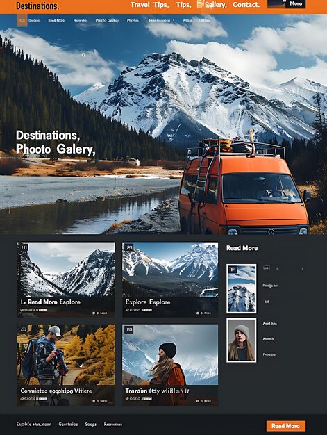 Magazin-Stil-Layout mit scrollbaren Abschnitten Ansprechende Webs Herbstthema Layout-Idee-Designs