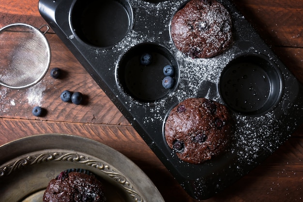 Magdalenas de chocolate - comida dulce americana