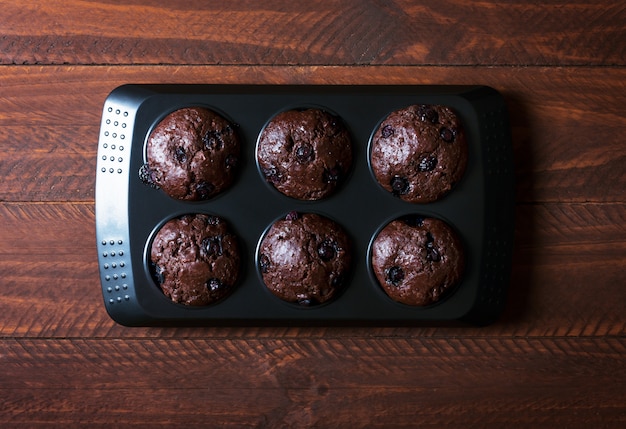 Magdalenas de chocolate - comida dulce americana