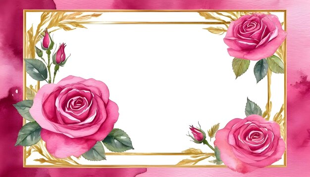 Magenta rose frame fundo floral