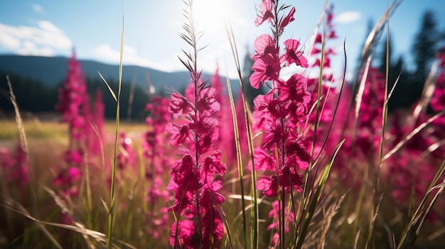 Magentafarbene Blumen HD 8K-Hintergrundbild Stockfoto