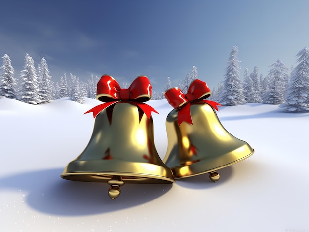 Foto la magia 3d de las campanas de navidad