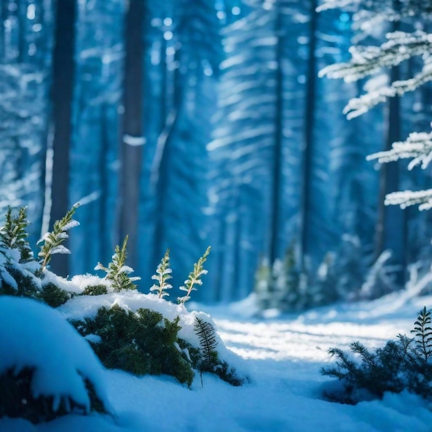 Magia da floresta de neve