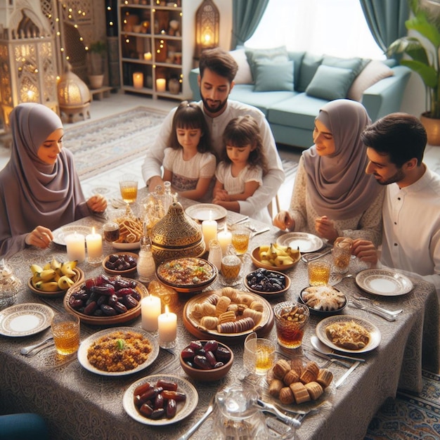 magia iftar uma família acolhedora datas biryani e a serenidade da luz de velas suave