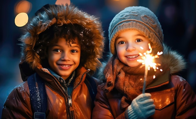 La magia invernal desató a los niños con IA generativa de bengalas