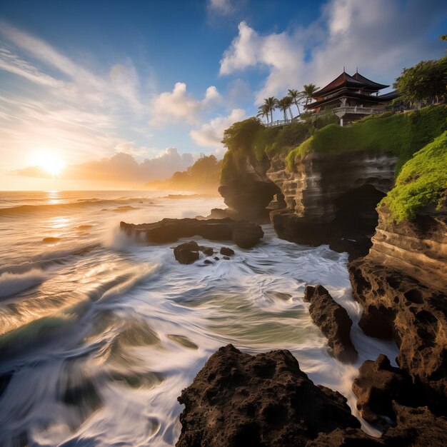 La magia de la luz del día captura el paisaje de la isla de Balis en toda su gloria