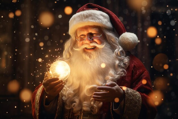 Foto la magia de papá noel es descrita como hermosa