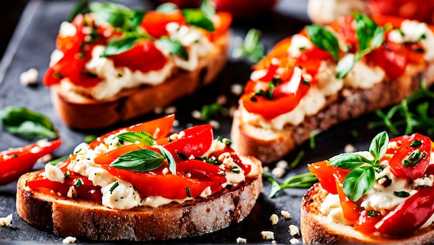 La magia de la pimienta roja asada es una sensación de Bruschetta