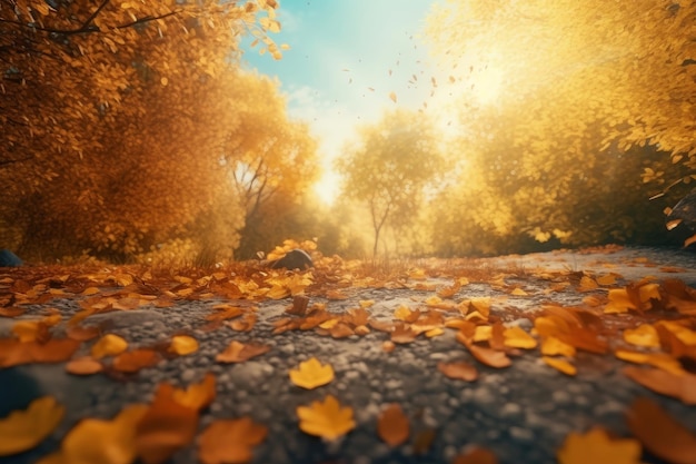 Magic Autumn Fall Hintergrund Illustration AI GenerativexA