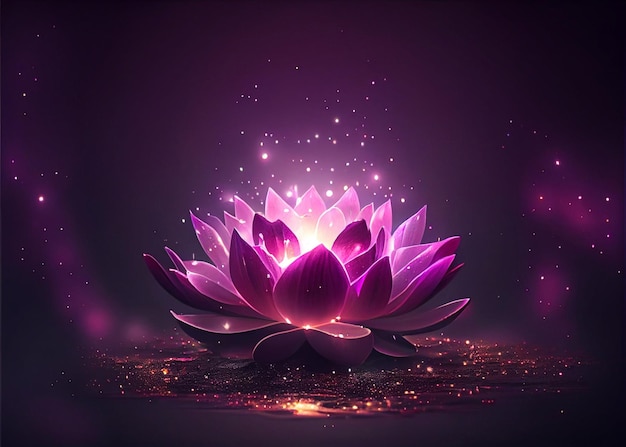 Magic Lotus Flower On Water AI generiert