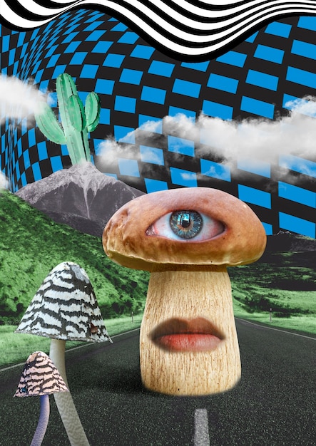 Magic Mushrooms Collage-Konzept