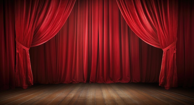 Magic Theater Stage Rote Vorhänge mit Show Spotlight Theater und Opern Innenraum Hintergrund für