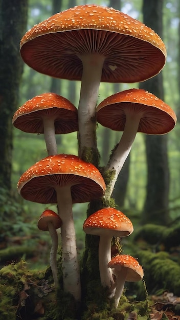 Foto mágica de cogumelos descubra a mística dos cogumelos no coração da floresta encantada