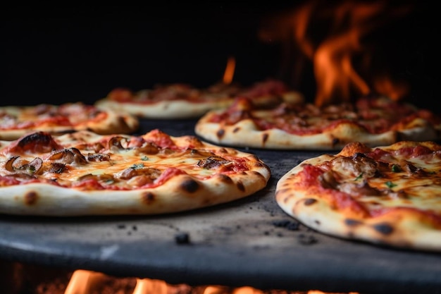 Mágica do forno de tijolos da pizza