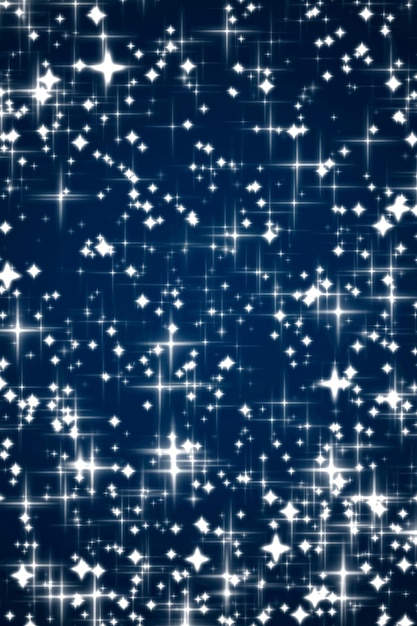 Mágico lujo y felices fiestas de fondo estrellas plateadas brillantes y brillo mágico en partículas de polvo de estrellas de textura abstracta azul oscuro como glamour y vacaciones en el cielo estrellado de la noche