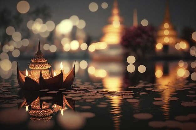 Magische Loy Krathong Festival-Feierlichkeiten in Thailand
