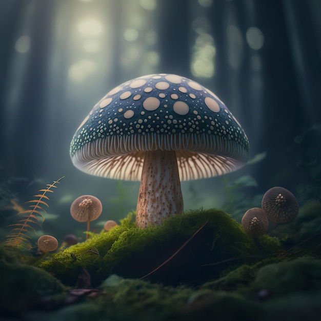 magischer Pilz in einem Waldbild