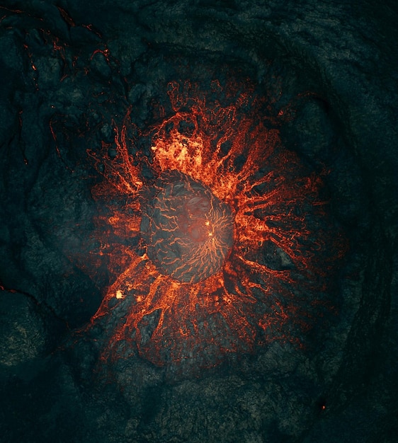 Magma Rauch Landschaft Erstaunliche Vulkaneruption Lava Natur Schönheit