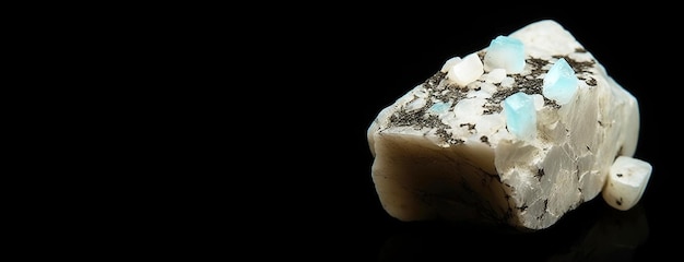 Foto magnesita piedra mineral fósil fósil cristalino geológico fondo oscuro de primer plano
