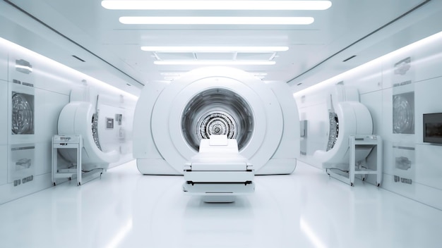 Magnetische Resonanz-MRI-Scanner in einem futuristischen Krankenhaus