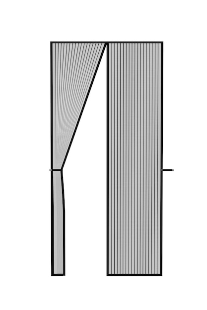 Magnetische türwanze und moskitonetz 3d-rendering