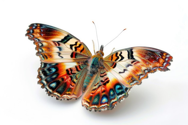 Magnífica borboleta macro isolada em fundo branco Generative Ai