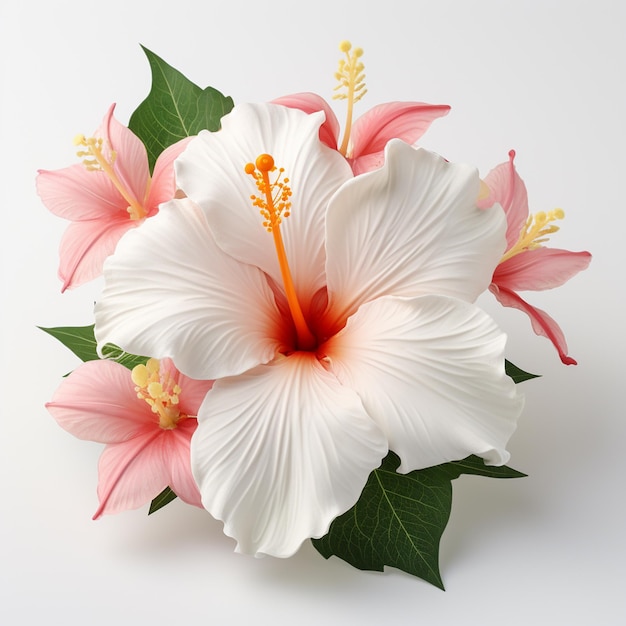 Foto una magnífica flor tropical de fondo blanco 8k uhd